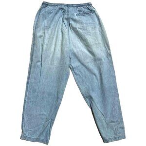 IT Sport Petite Women Denim Drawstring Flex Waist Light Blue Jeans Size PM